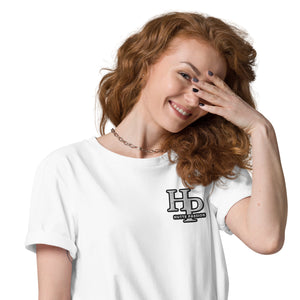 Collection Premium Blanc : T-shirt broderie plus manche droite