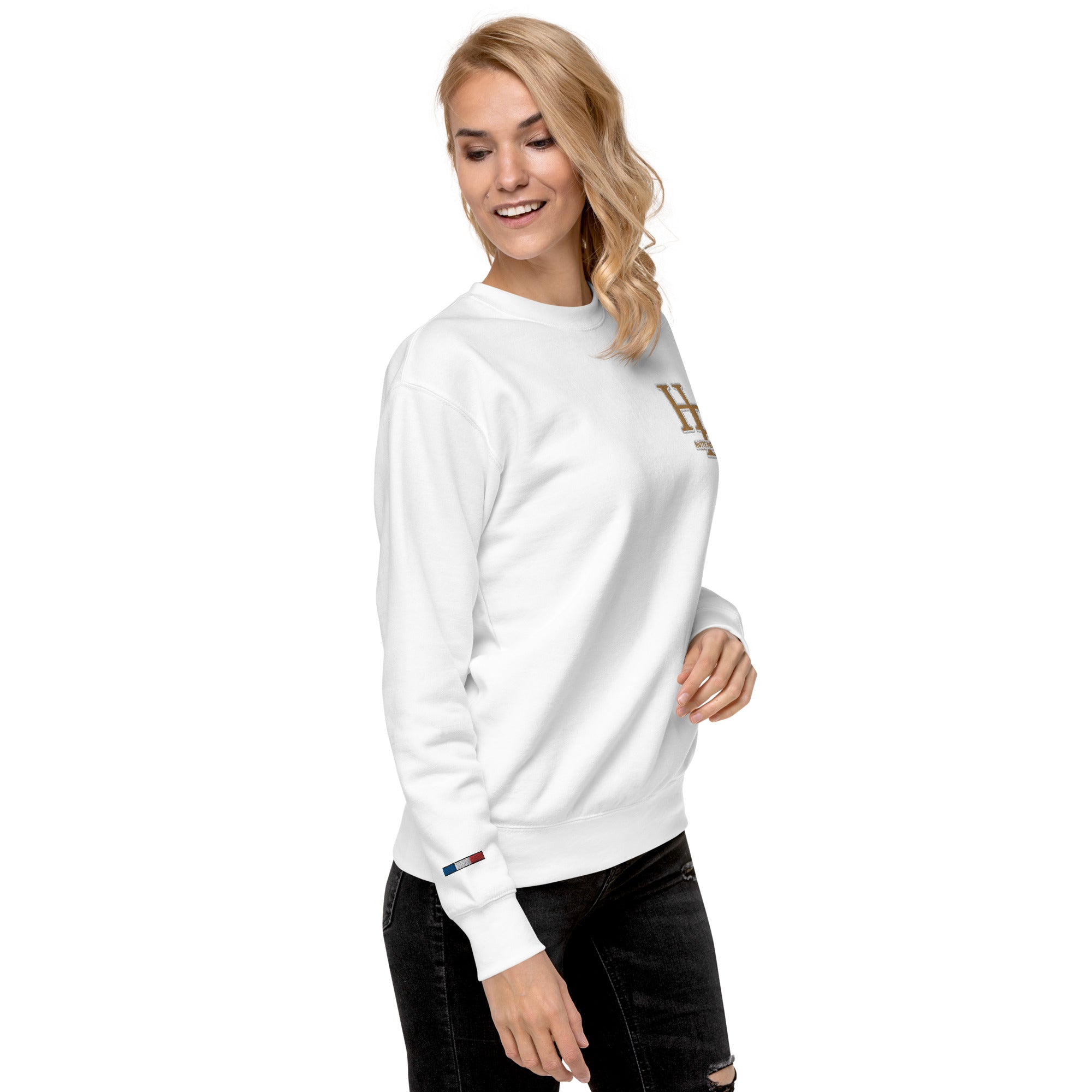 Collection Premium : Sweat à col rond broderie plus poignet droit